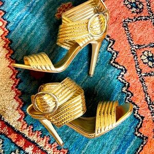 Michael Kors Gold Stilletto Sandals, 7.5 - Worn once!